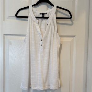 Cable & Gauge Ivory Buttoned Tank Top